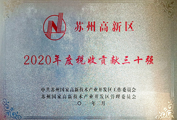 2020年度稅收貢獻三十強