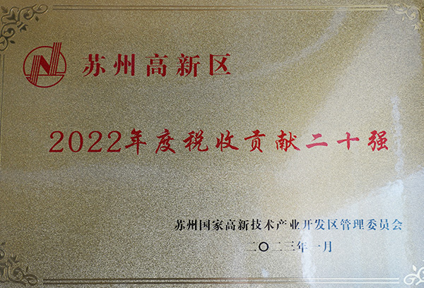 2022年度稅收貢獻二十強